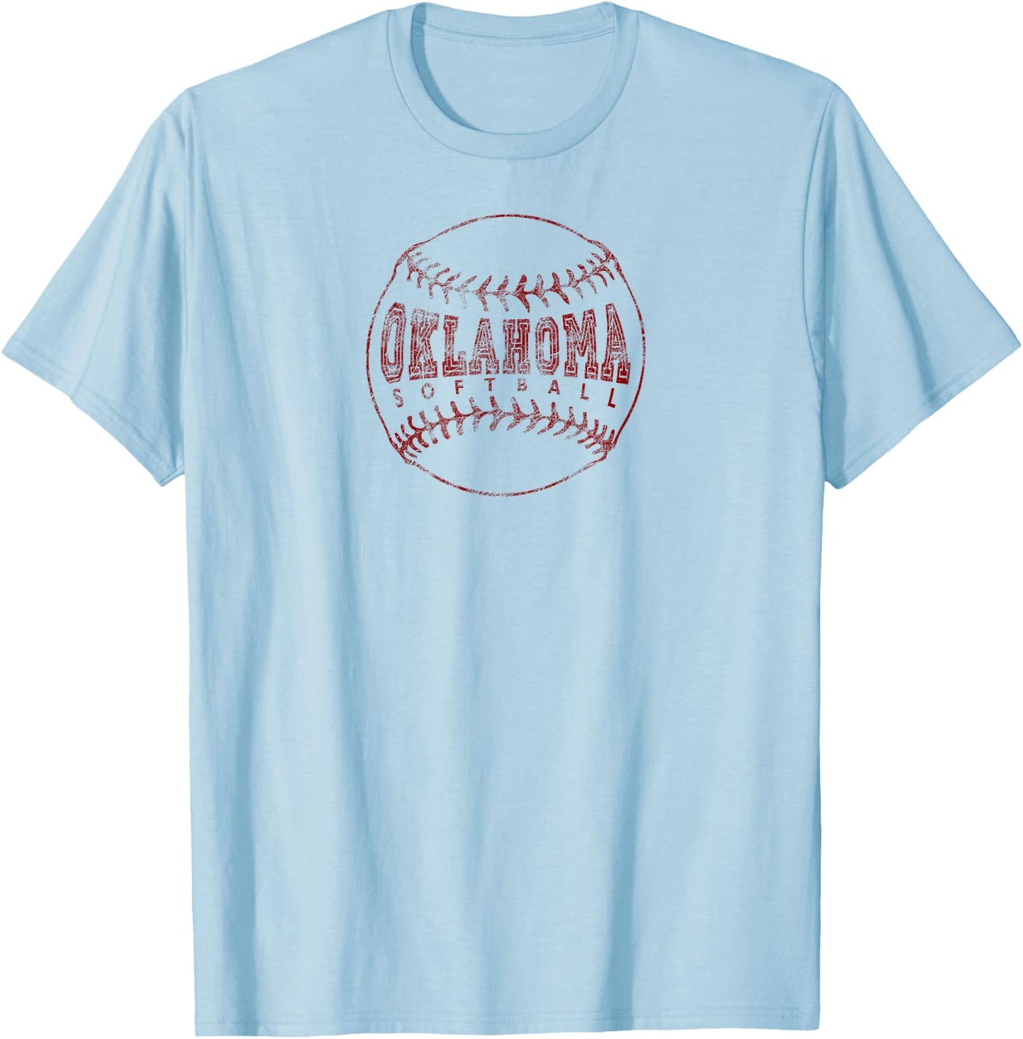 Oklahoma Softball Ball T-Shirt - T-Shirt | Light Blue