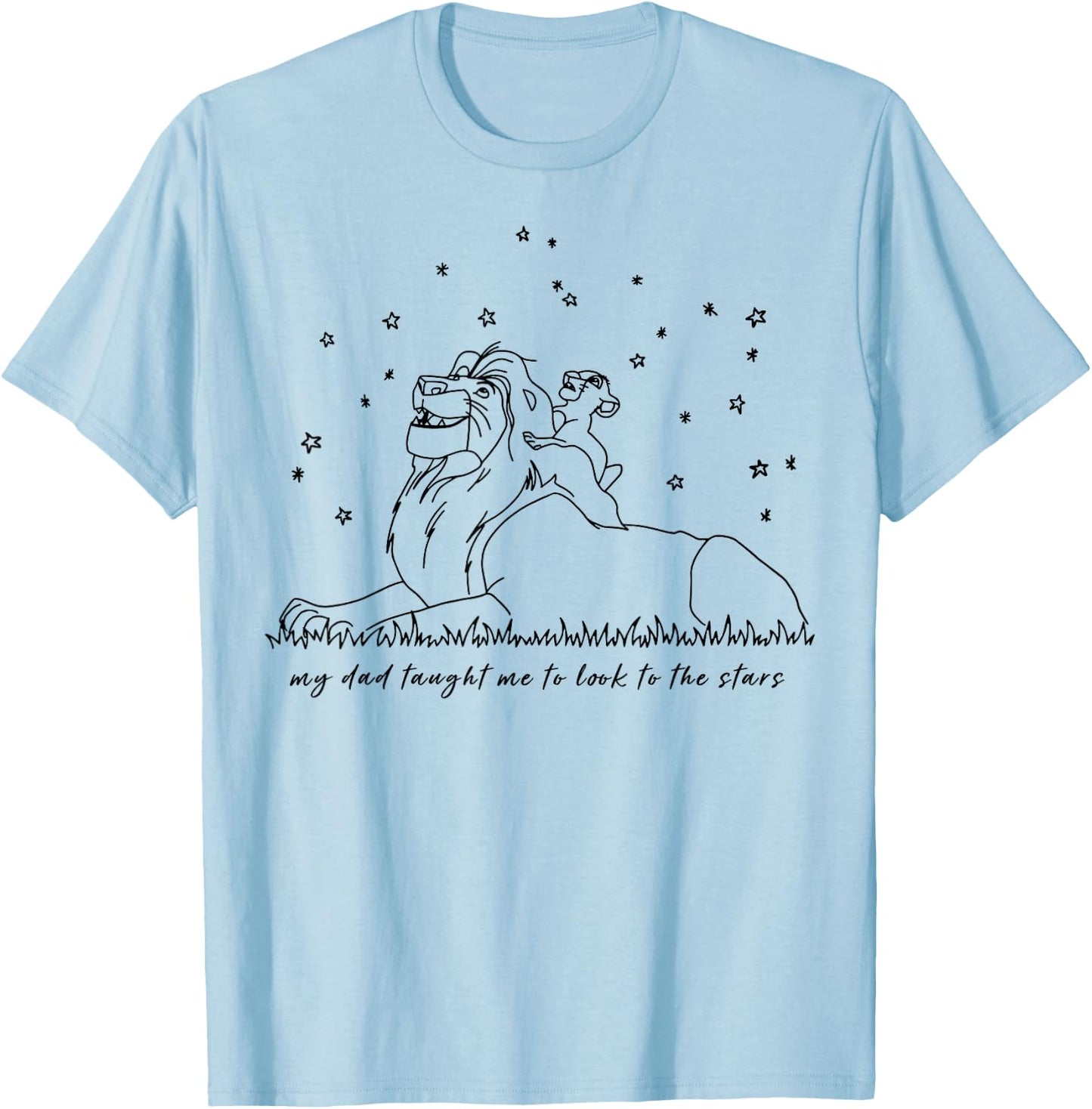 Disney The Lion King Mufasa Simba Look At The Stars T-Shirt - T-Shirt | Light Blue