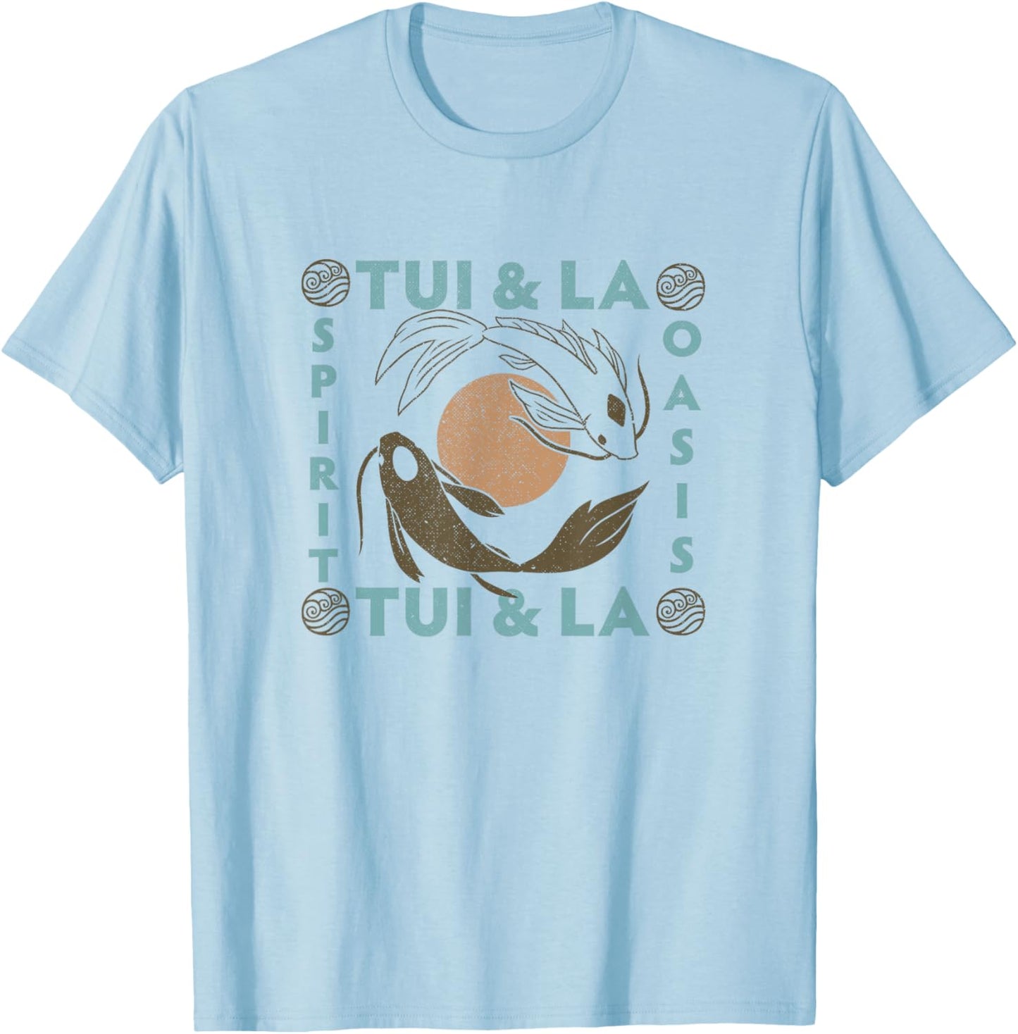 Avatar: The Last Airbender Tui & La Spirit Oasis Vintage T-Shirt - T-Shirt | Light Blue