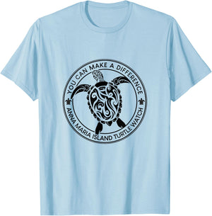 You Can Make A Difference Anna Maria Island Turtle Watch T-Shirt - T-Shirt | Light Blue