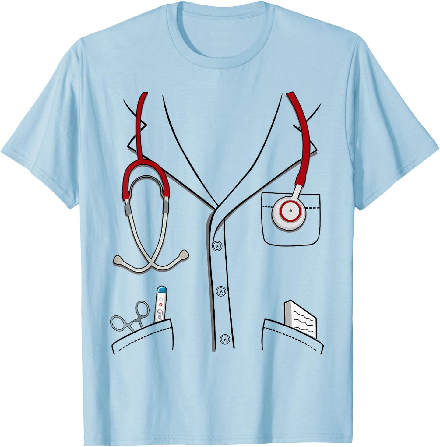 Doctor Suit Halloween Costume Kids Doctor T-Shirt - T-Shirt | Light Blue