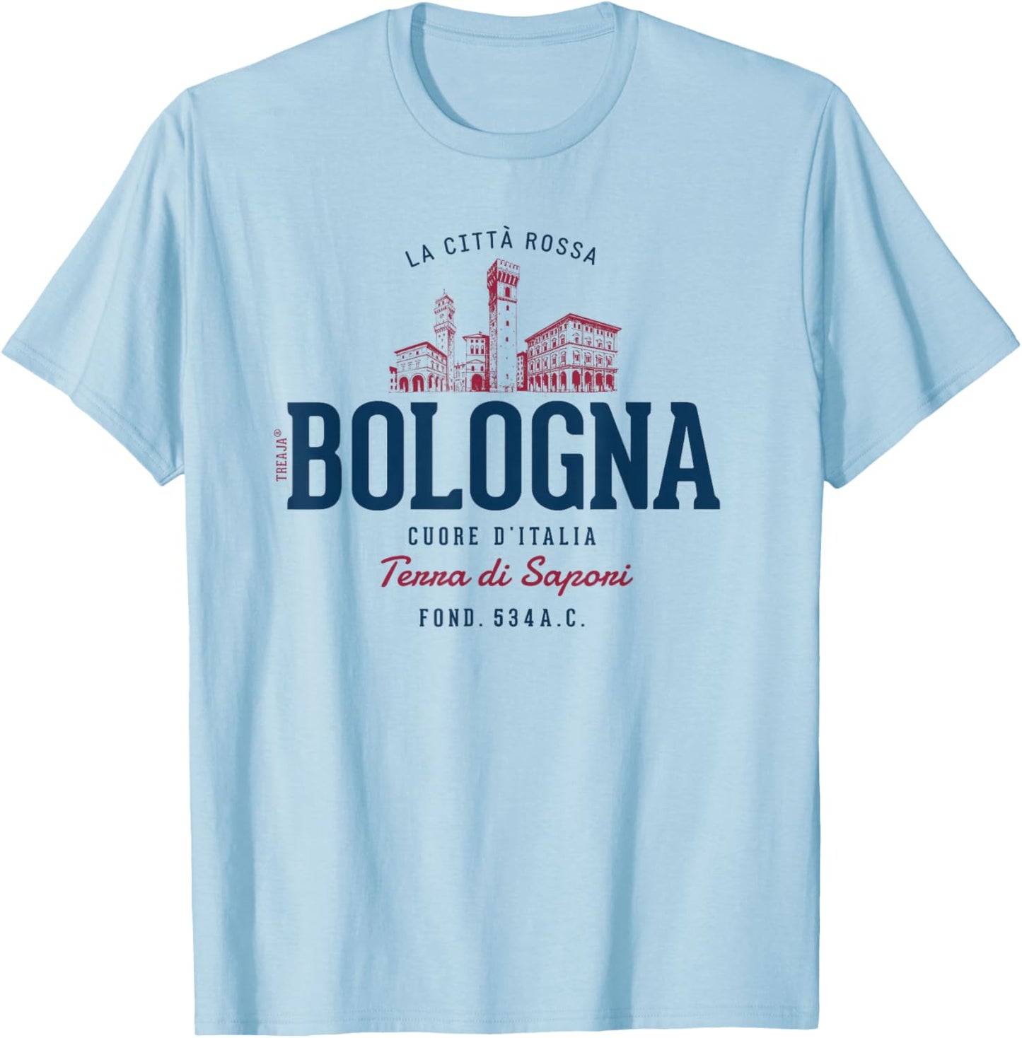 Italy Retro Styled Vintage Bologna T-Shirt - T-Shirt | Light Blue