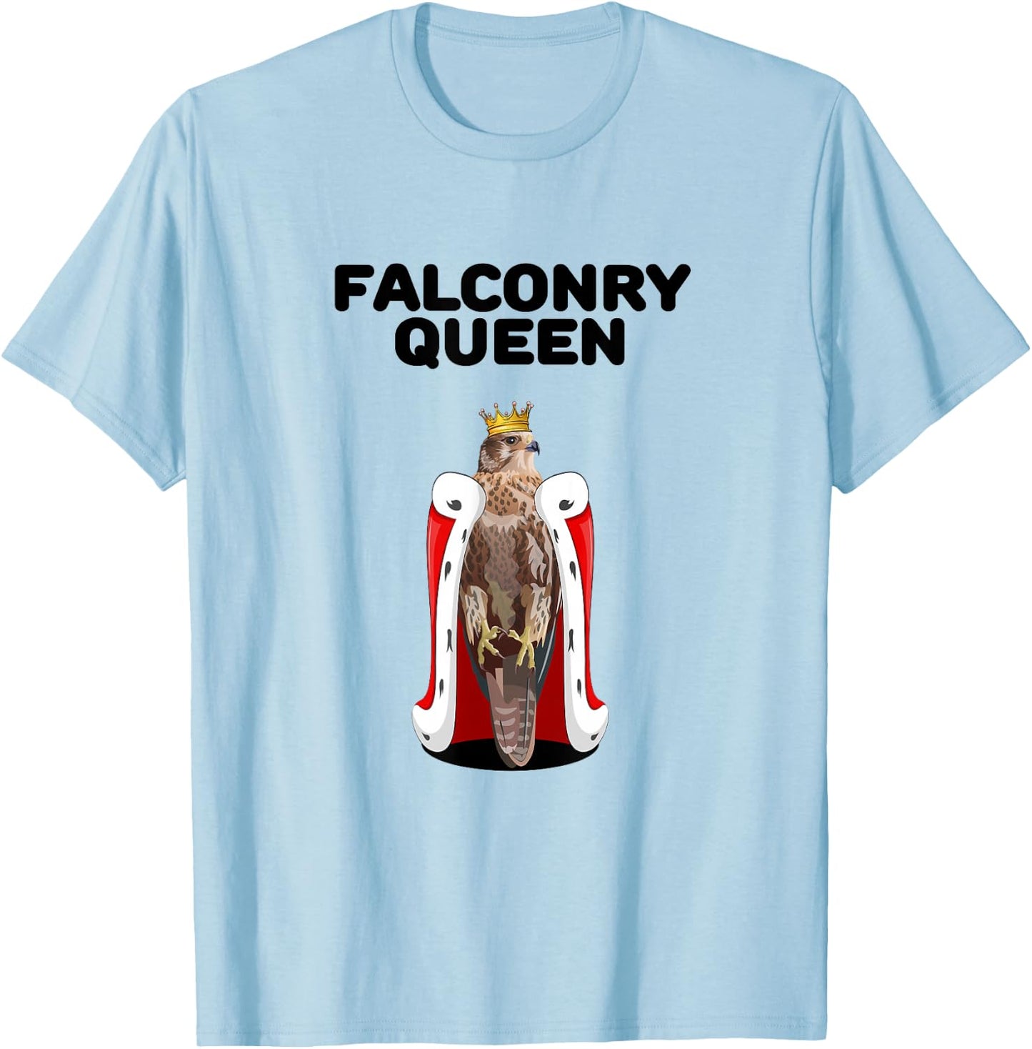 Falconry Queen Master Hunter Raptor Training Falcon T-Shirt - T-Shirt | Light Blue