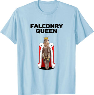 Falconry Queen Master Hunter Raptor Training Falcon T-Shirt - T-Shirt | Light Blue