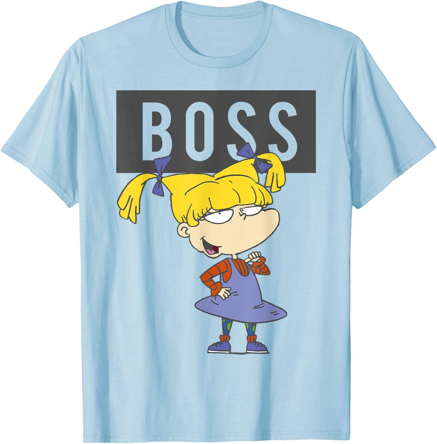 Rugrats Angelica Boss Word Cutout T-Shirt - T-Shirt | Light Blue