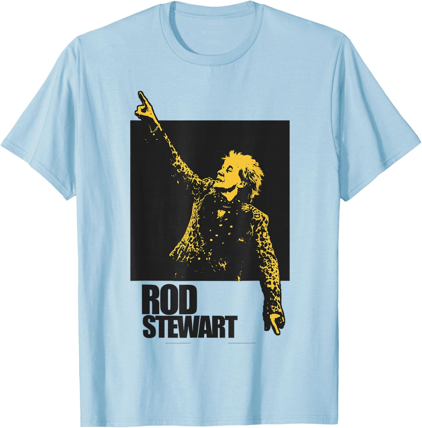 Rod Stewart Pointing Photo T-Shirt - T-Shirt | Light Blue