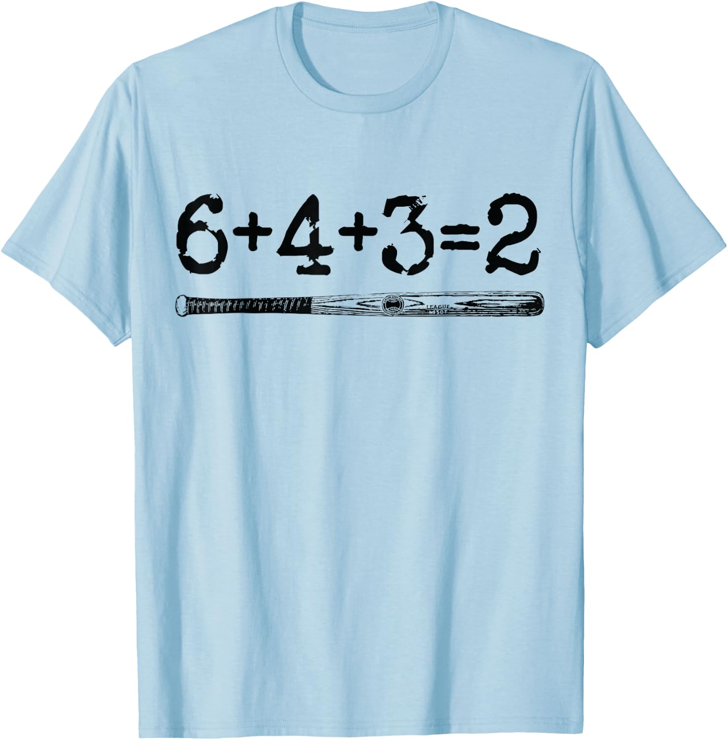 Double Play 6 4 3 2 Vintage Baseball Math Softball Player T-Shirt - T-Shirt | Light Blue