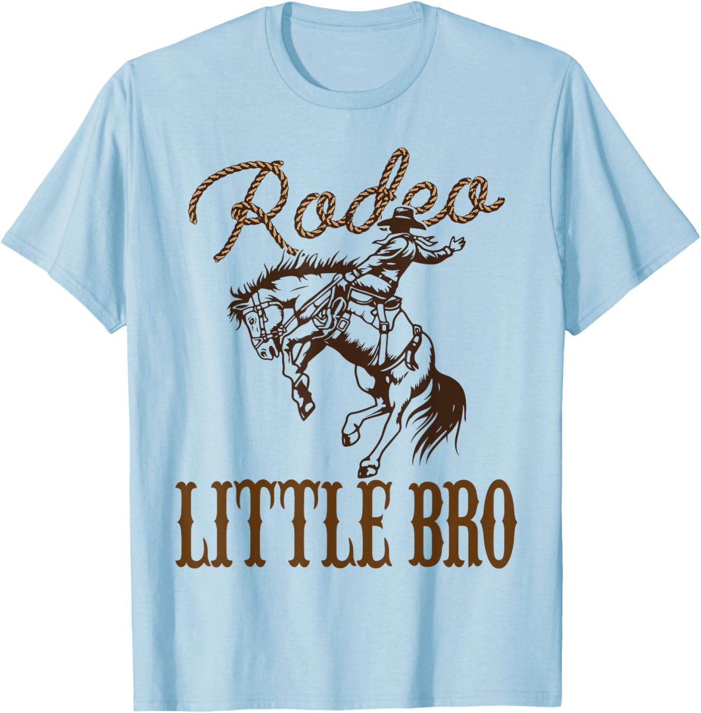 Little Bro Birthday Cowboy Cowgirl Western Rodeo Brother T-Shirt - T-Shirt | Light Blue