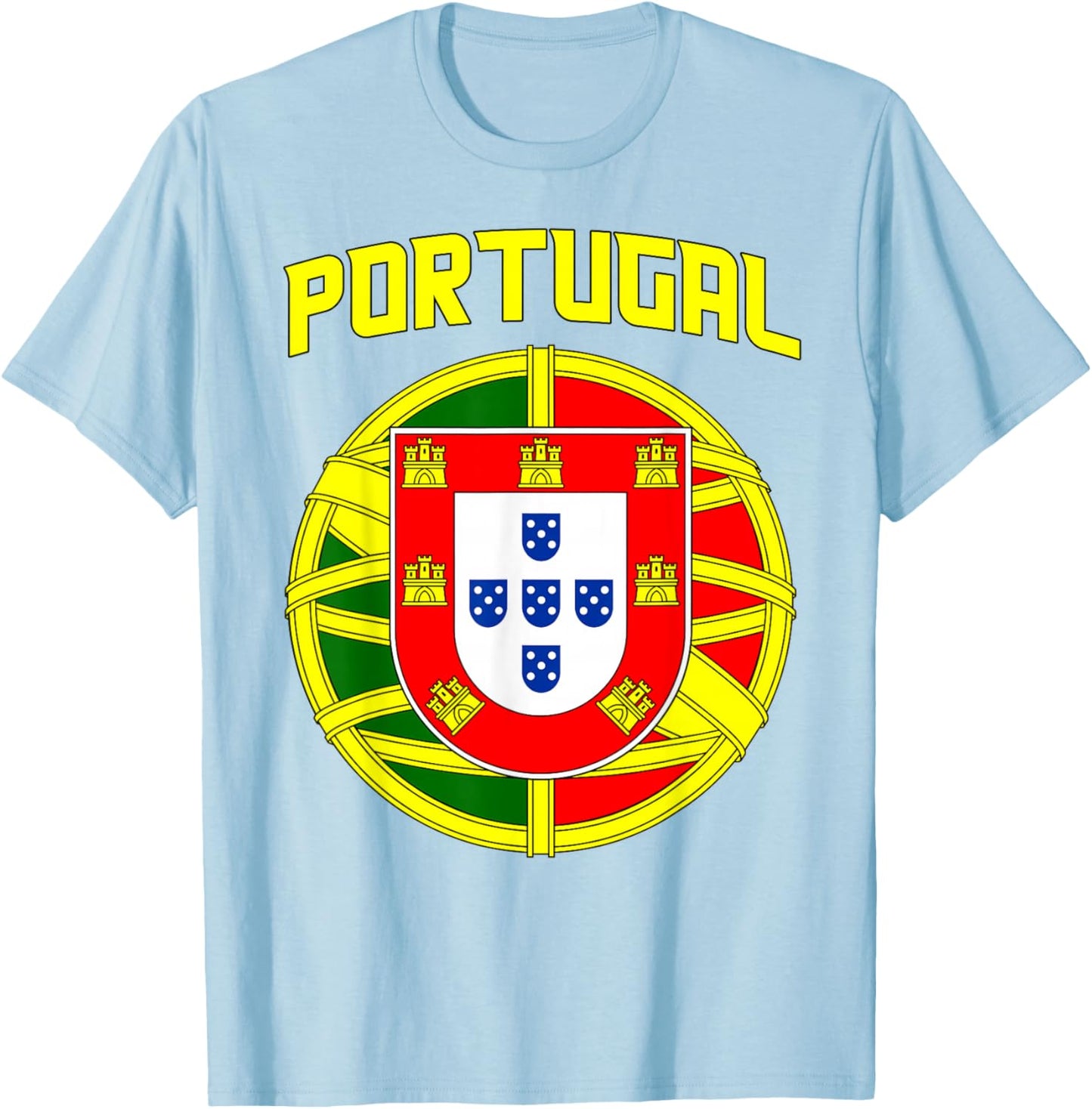 Portugal, Bandeira Portuguesa, Portuguese Patriotic Flag T-Shirt - T-Shirt | Light Blue