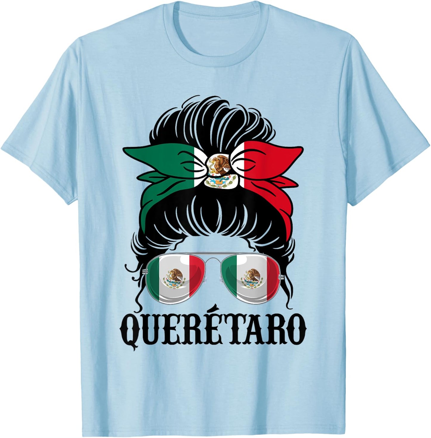 Queretaro Mexico Pride Mexican Flag State T-Shirt - T-Shirt | Light Blue
