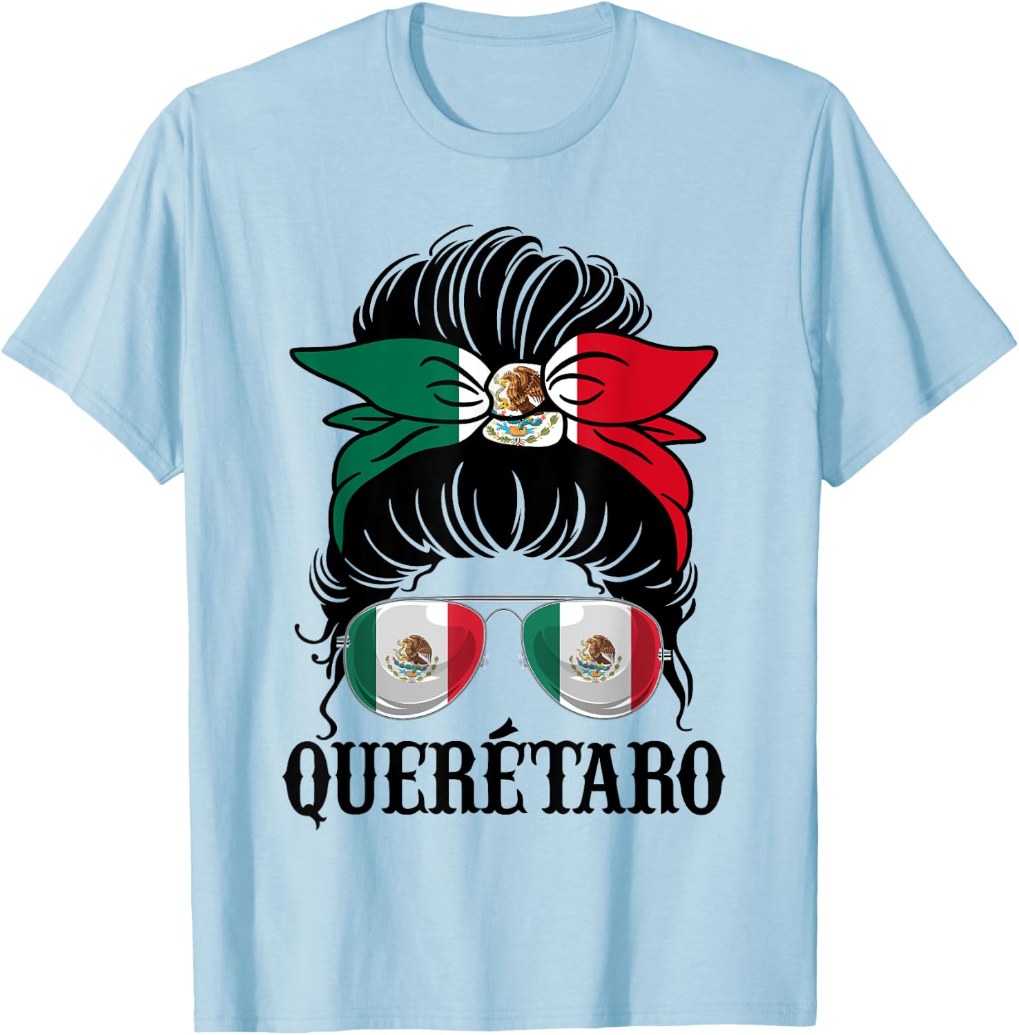 Queretaro Mexico Pride Mexican Flag State T-Shirt - T-Shirt | Light Blue