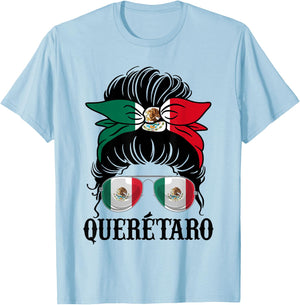 Queretaro Mexico Pride Mexican Flag State T-Shirt - T-Shirt | Light Blue