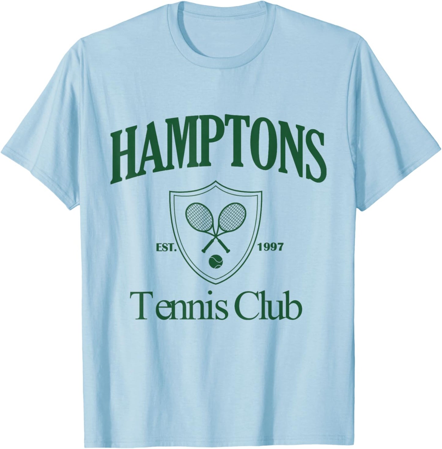 Hamptons Tennis Club Vintage 90s Style Aesthetic T-Shirt - T-Shirt | Light Blue