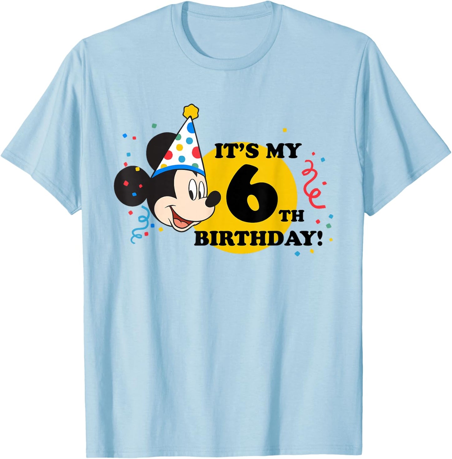 Disney Mickey Mouse 6th Birthday T-Shirt - T-Shirt | Light Blue