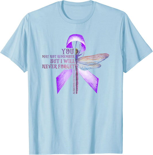 Dragonfly You May Not Remember Alzheimer T-Shirt - T-Shirt | Light Blue
