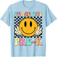 Peace Out Pre-K Retro Smile Teacher Kids Last Day Of School T-Shirt - T-Shirt | Light Blue