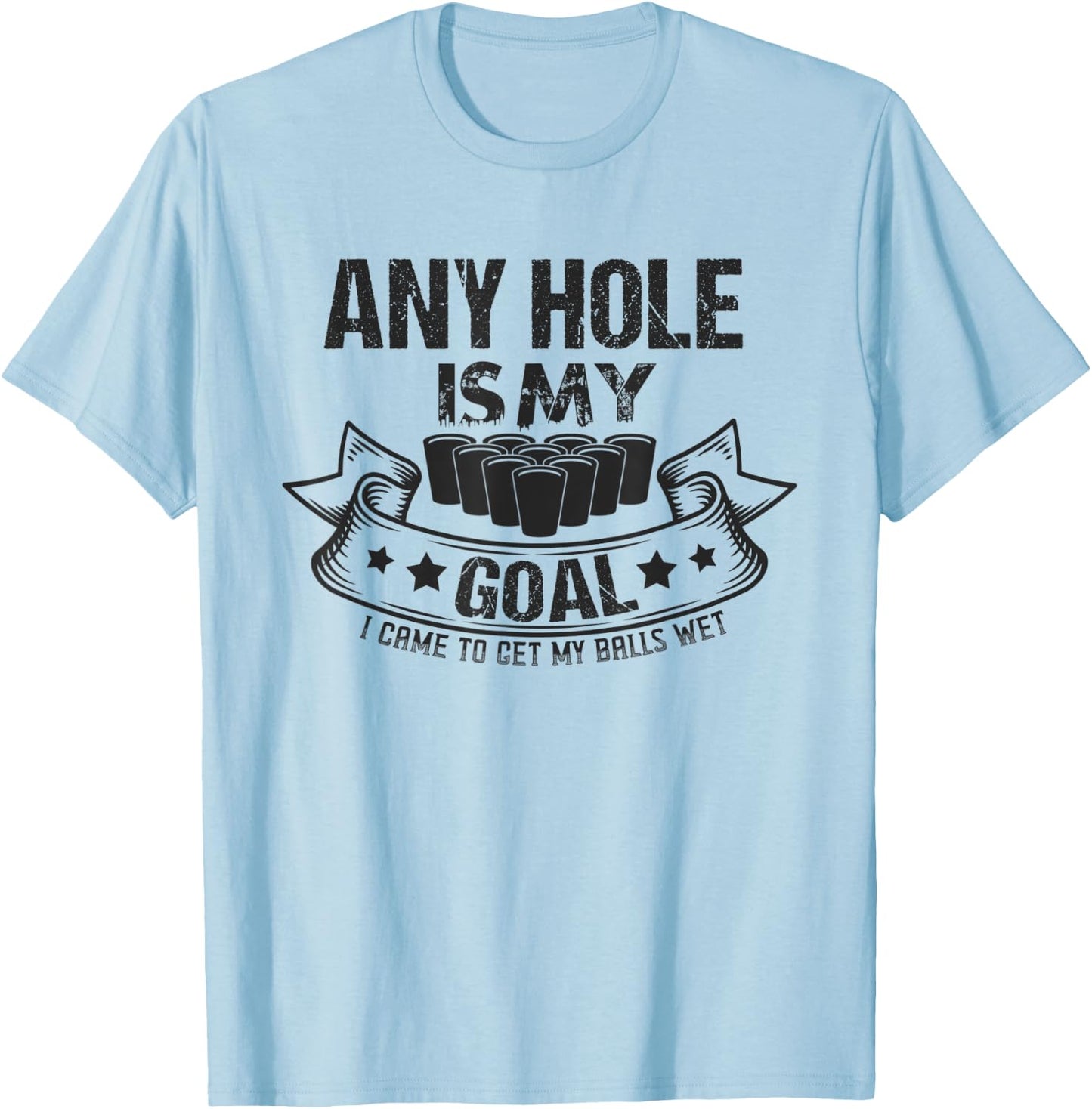 Any Hole Is My Goal I Came To Get My Balls Wet Gift T-Shirt - T-Shirt | Light Blue