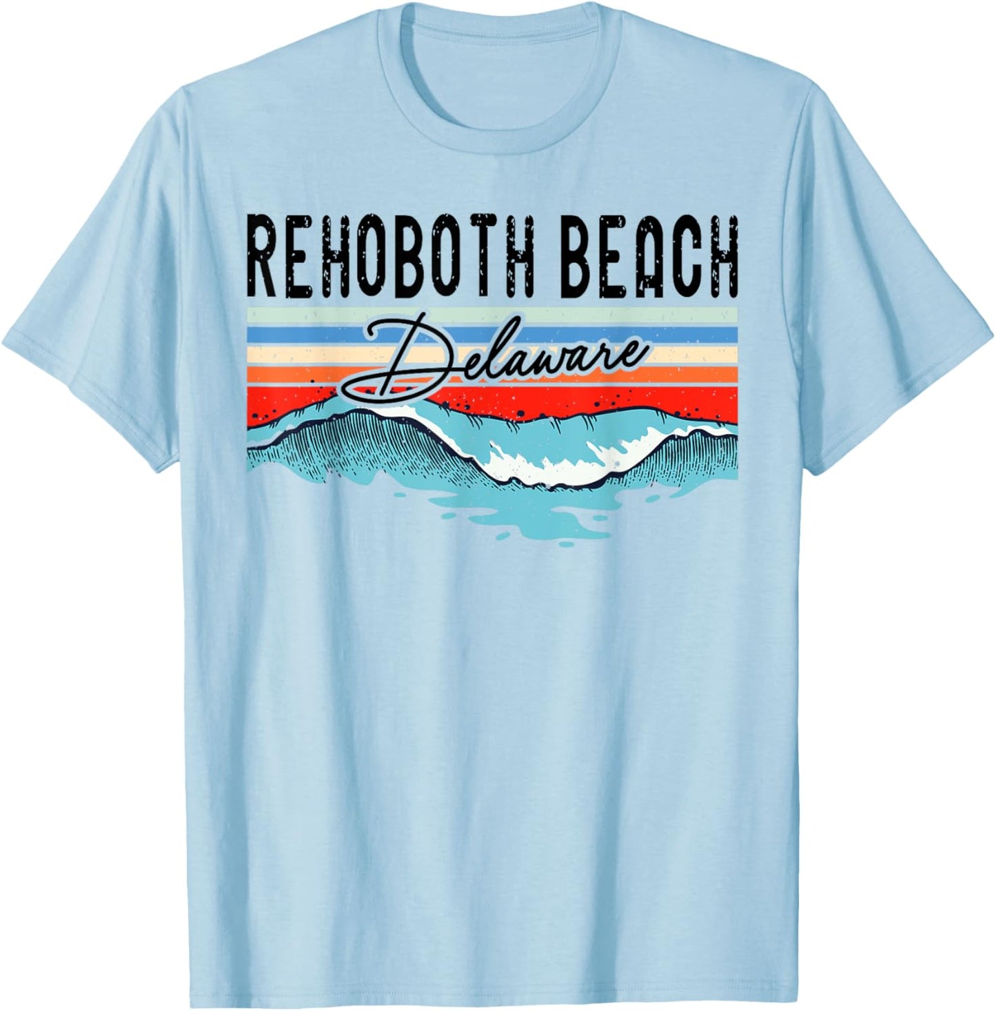 Retro Rehoboth Beach Delaware Surfer Surfboarder Women Kids T-Shirt - T-Shirt | Light Blue
