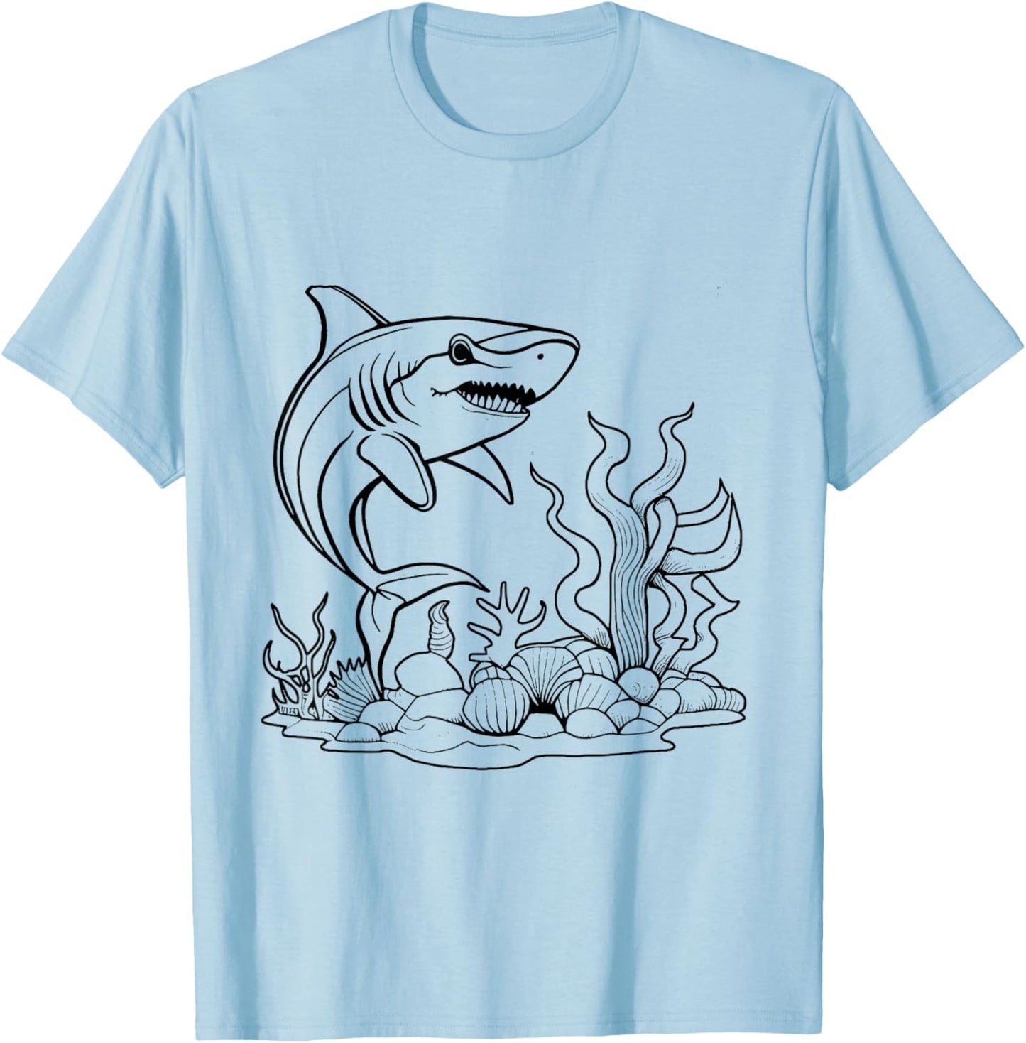 Color the shark and paint it yourself T-Shirt - T-Shirt | Light Blue