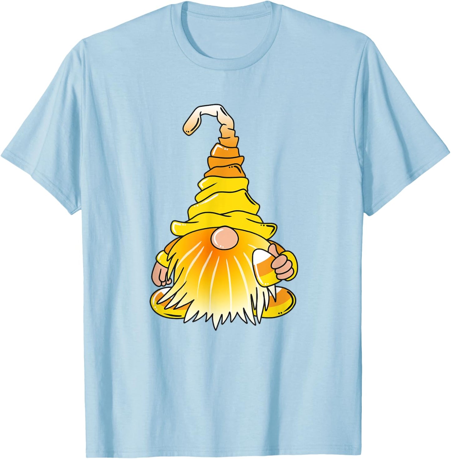 Halloween Cute Gnome Candy Corn T-Shirt - T-Shirt | Light Blue