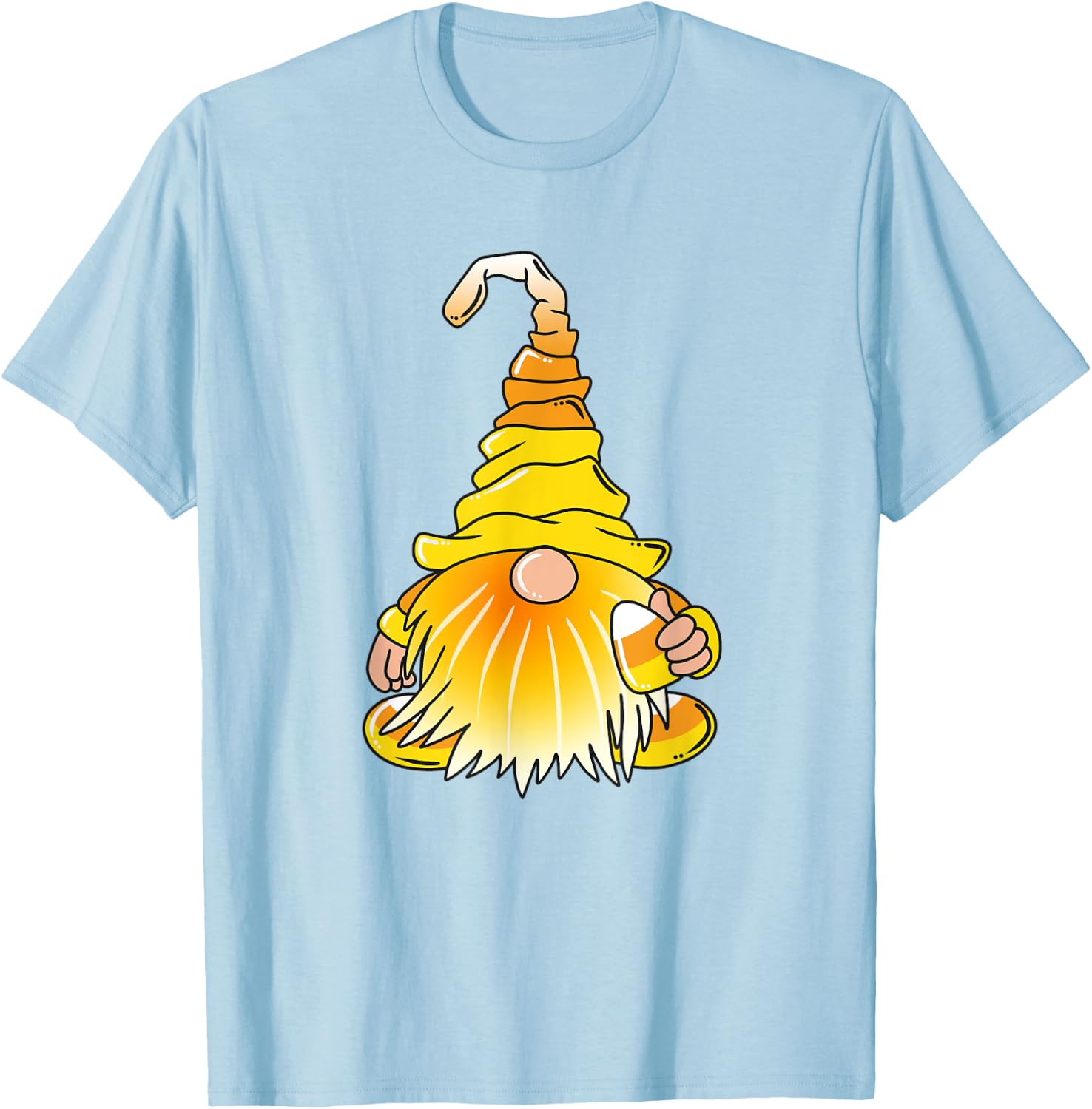 Halloween Cute Gnome Candy Corn T-Shirt - T-Shirt | Light Blue