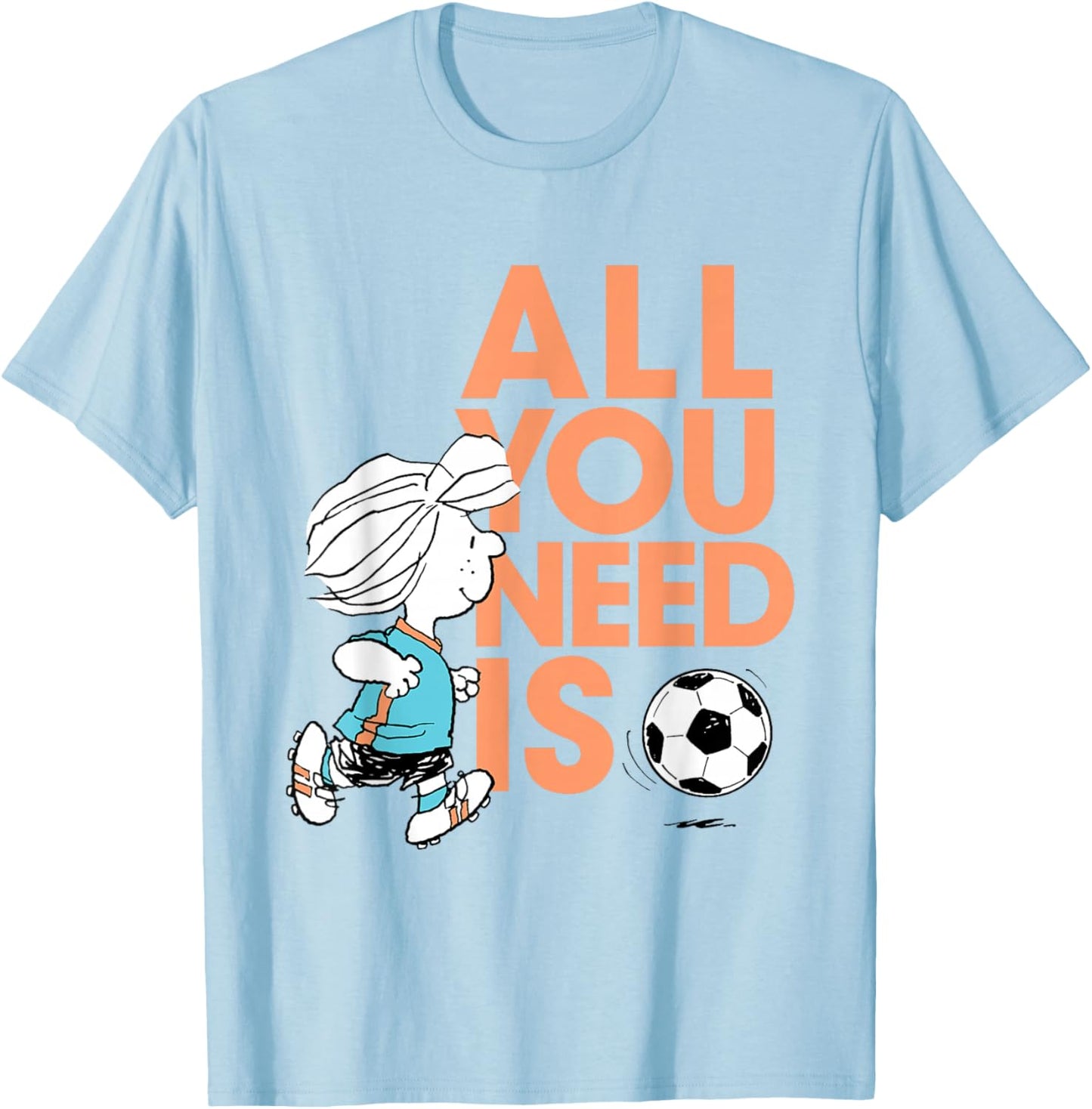 Peanuts Football Peppermint Patty All You Need Is Football T-Shirt - T-Shirt | Light Blue