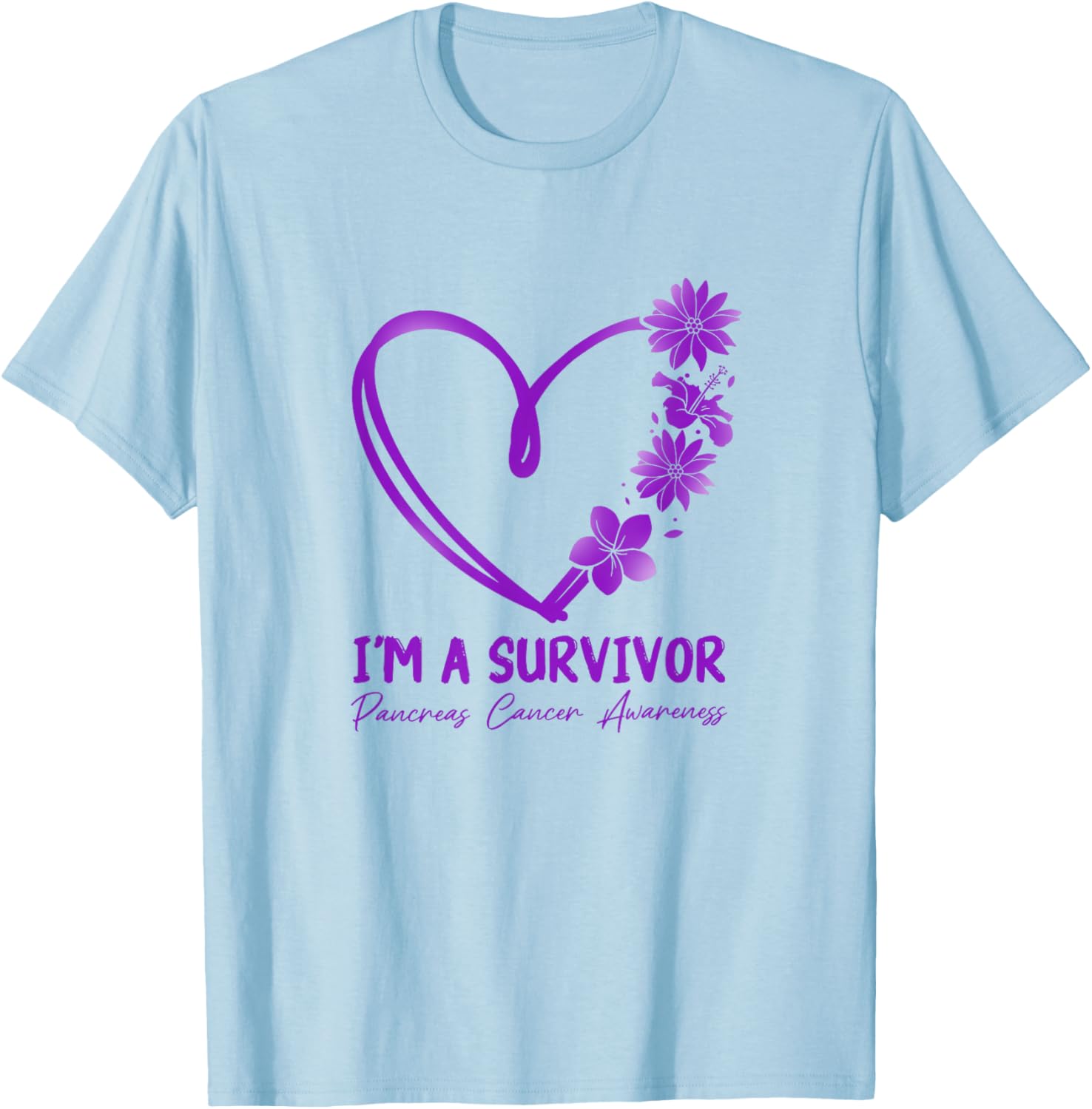 I am a Survivor. Pancreatic Cancer Awareness T-Shirt - T-Shirt | Light Blue