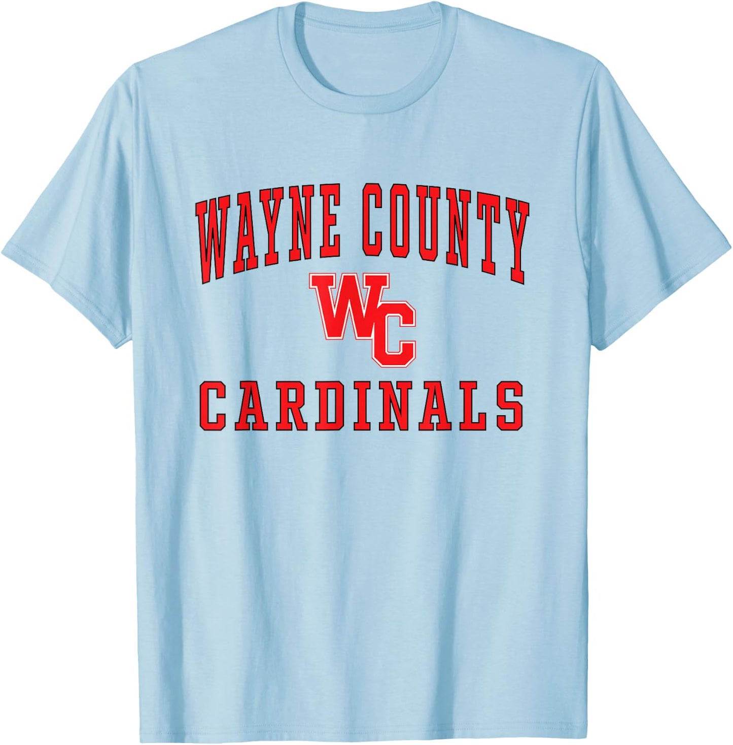 Wayne County High School Cardinals C1 T-Shirt - T-Shirt | Light Blue