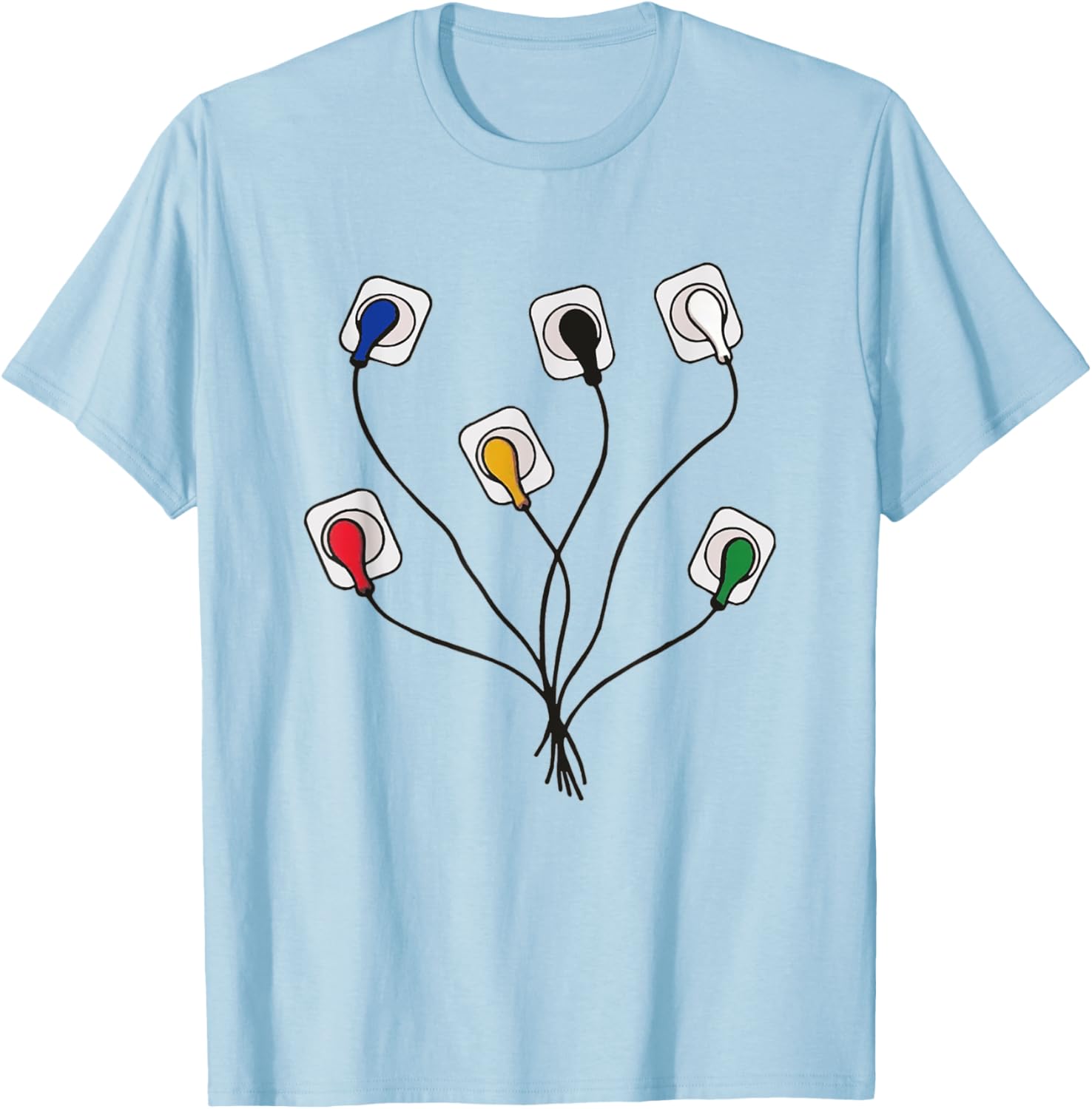 EKG Leads Cheat Sheet Nursing ECG ICU Telemetry Tech RN ER T-Shirt - T-Shirt | Light Blue