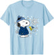 Peanuts - Snoopy Woodstock Cozy Winter Snowflakes T-Shirt - T-Shirt | Light Blue