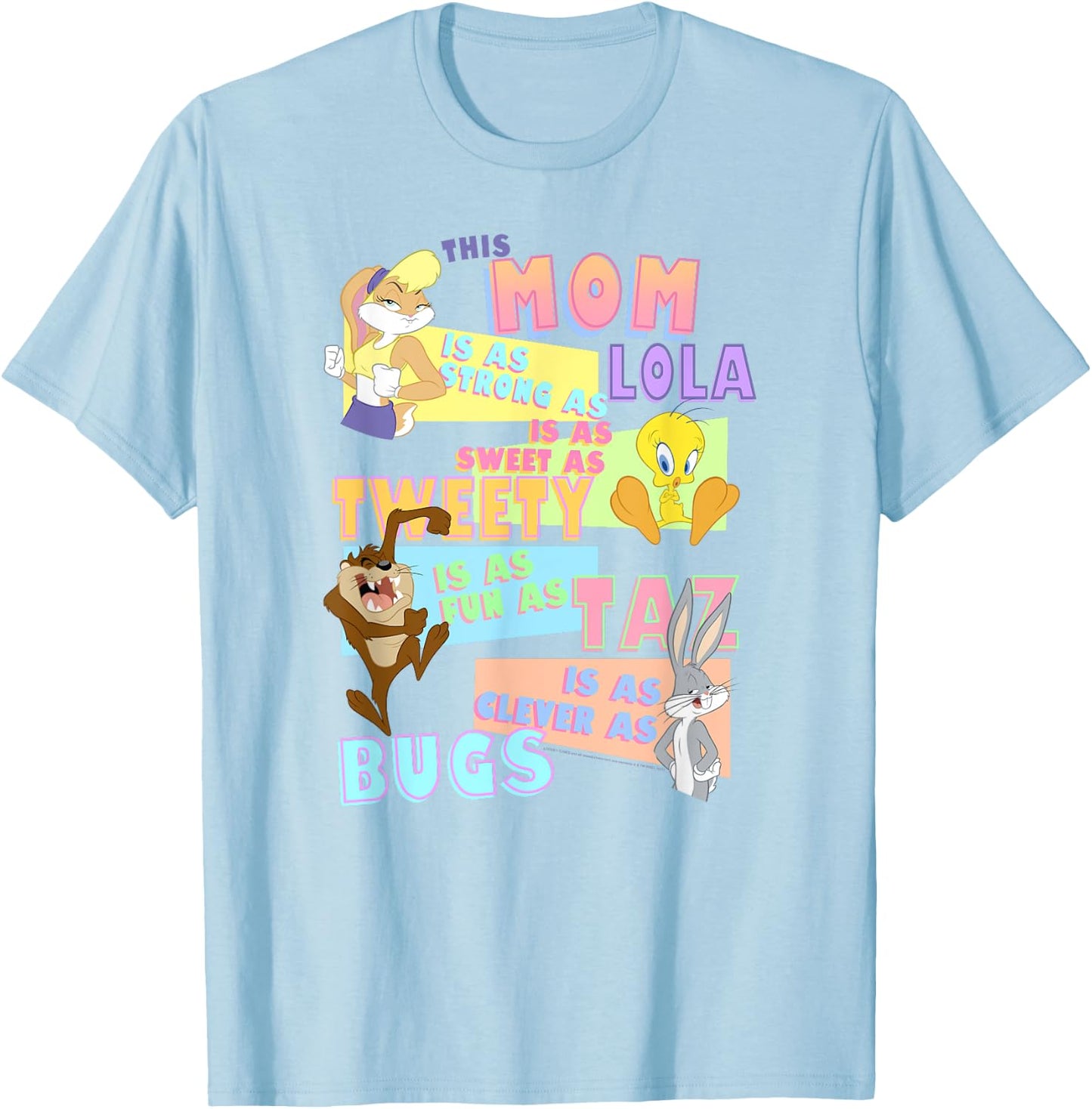 Looney Tunes Mother's Day Vintage Group Shot This Mom Is... T-Shirt - T-Shirt | Light Blue