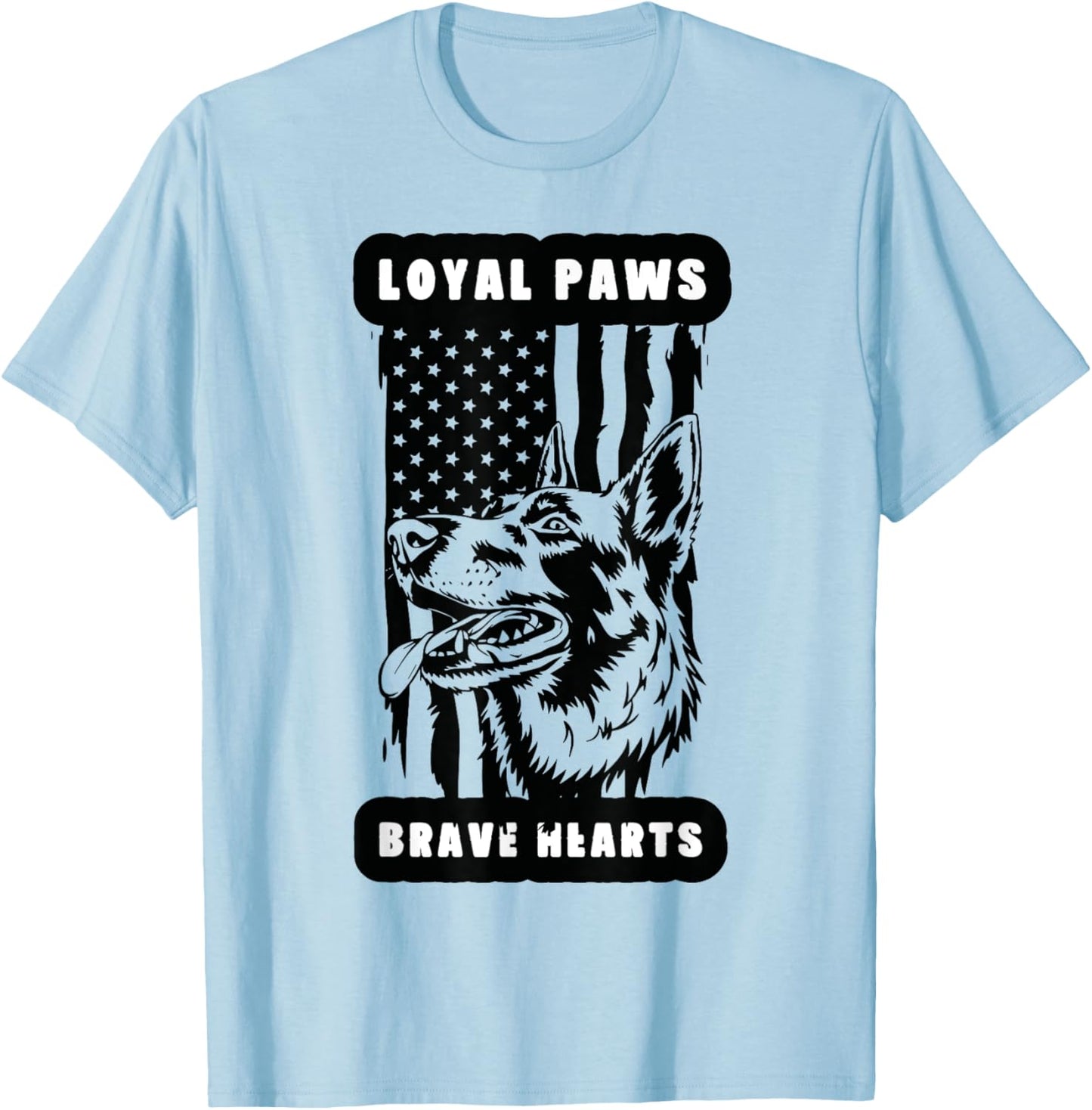 K9 Veteran Military Working Dog USA US Flag K9 Veterans Day T-Shirt - T-Shirt | Light Blue