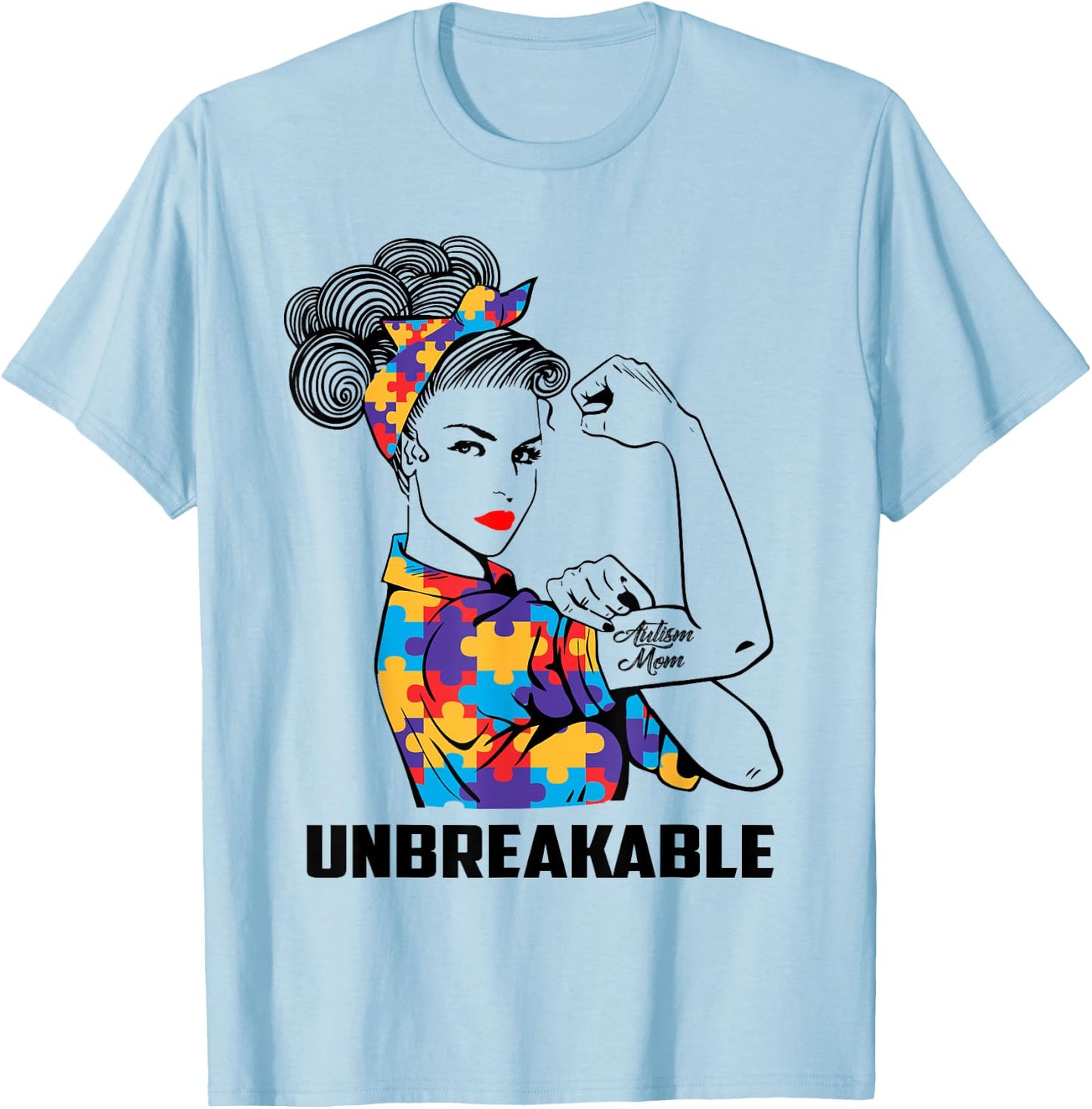 Autism Mom Gifts Autism Mama Awareness Gift Autistic Parents T-Shirt - T-Shirt | Light Blue