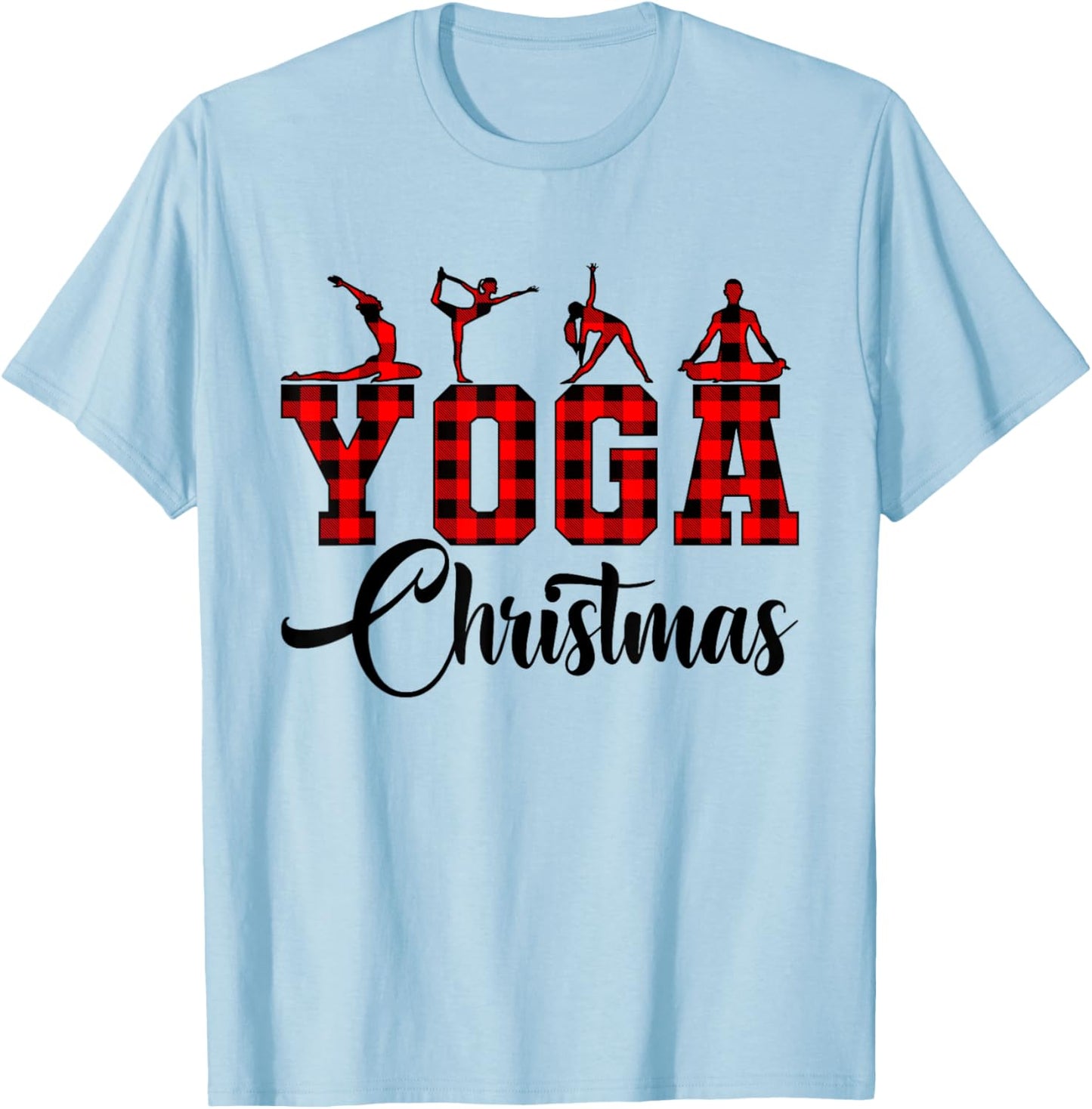 Funny Christmas Santa Claus Meditating Yoga Lover Instructor T-Shirt - T-Shirt | Light Blue