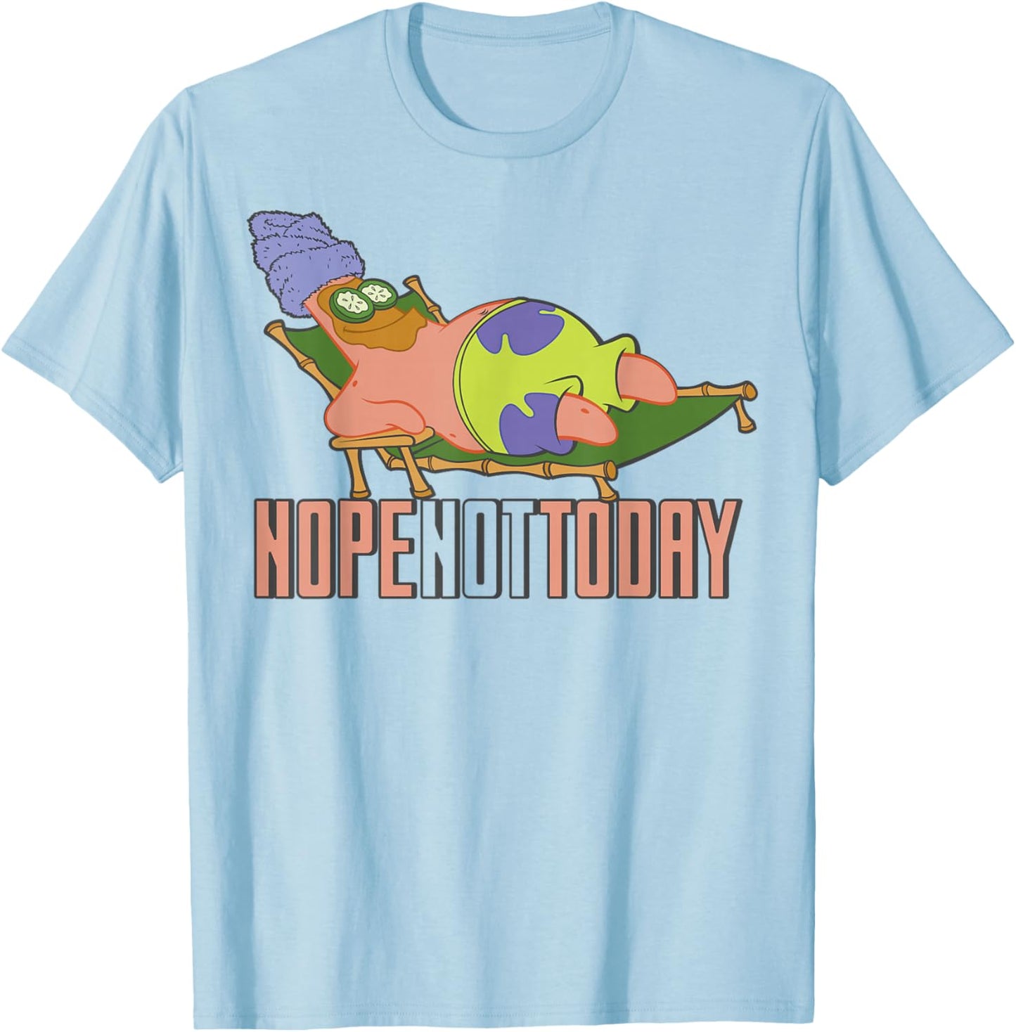 SpongeBob SquarePants Patrick Nope Not Today T-Shirt - T-Shirt | Light Blue