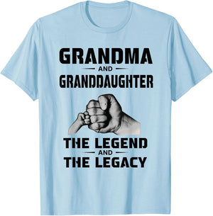 Grandma and Granddaughter The Legend and The Legacy T-Shirt - T-Shirt | Light Blue
