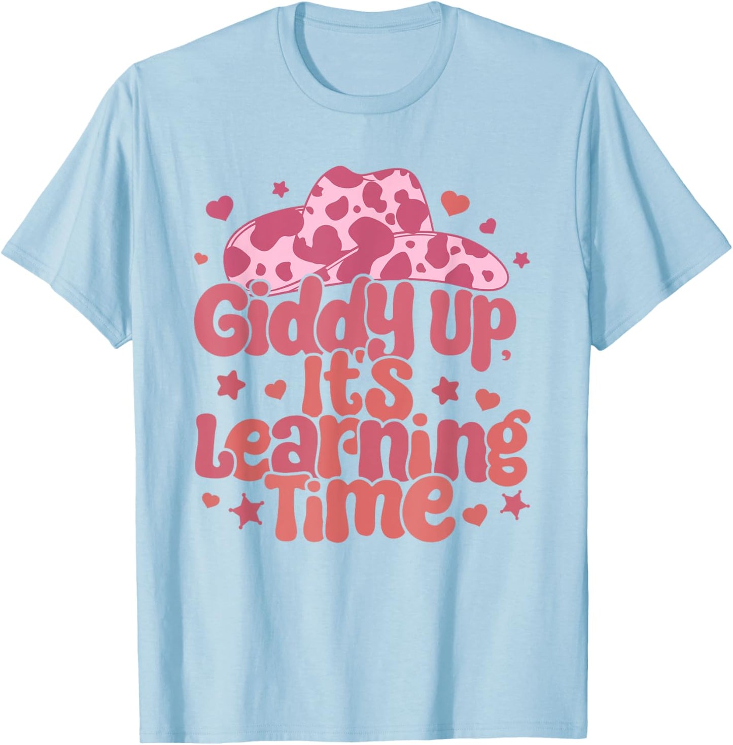 Western Teacher Texas Retro Kindergarten Pre K Pre School T-Shirt - T-Shirt | Light Blue
