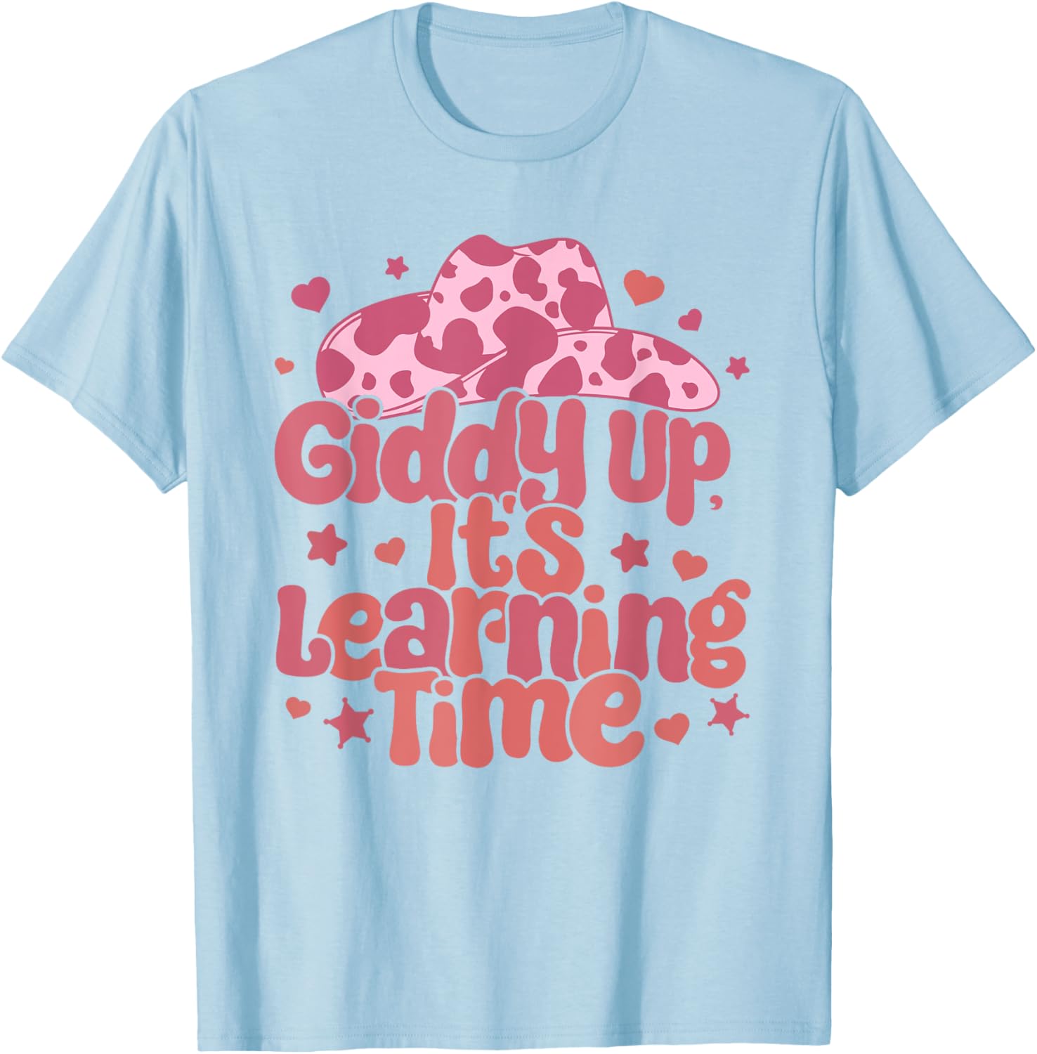 Western Teacher Texas Retro Kindergarten Pre K Pre School T-Shirt - T-Shirt | Light Blue