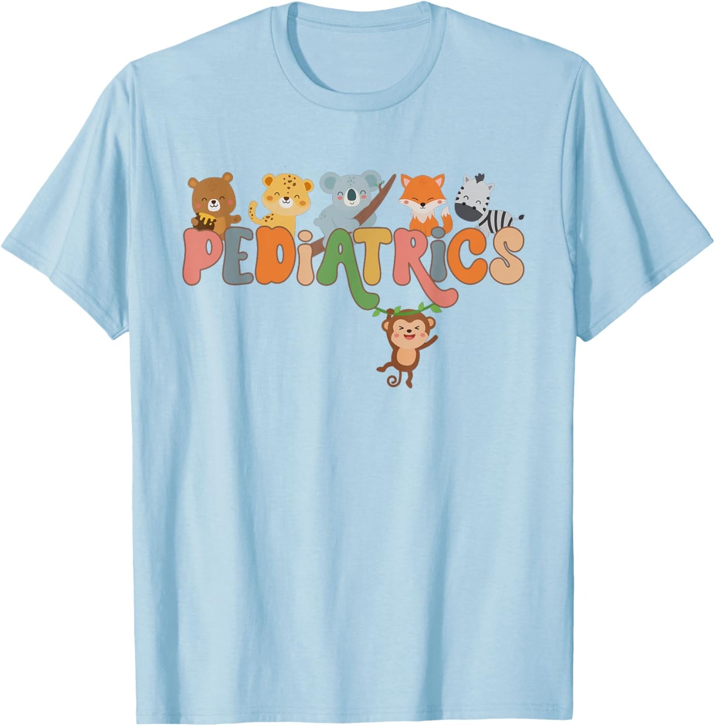 Pediatric Nurse Animals Peds Nurse Crew School Nurse Week T-Shirt - T-Shirt | Light Blue