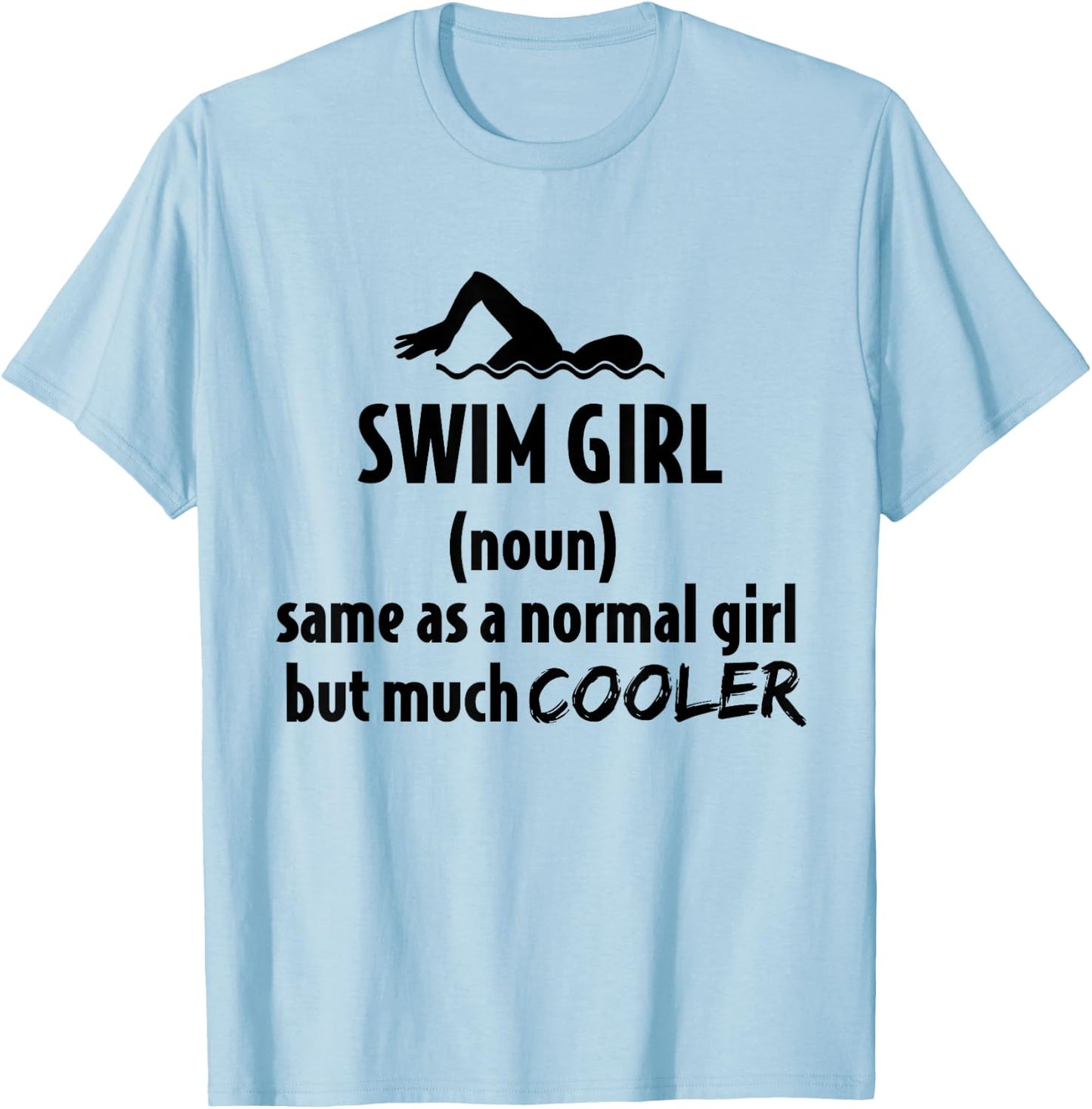 Swim Girl Female Swimming Girl T-Shirt - T-Shirt | Light Blue
