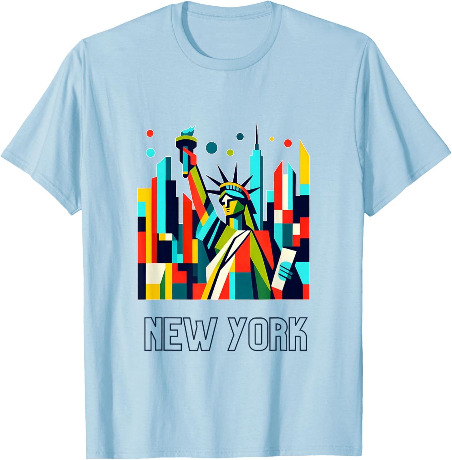New York City Skylines NYC Freiheitsstatue Souvenir T-Shirt - T-Shirt | Light Blue