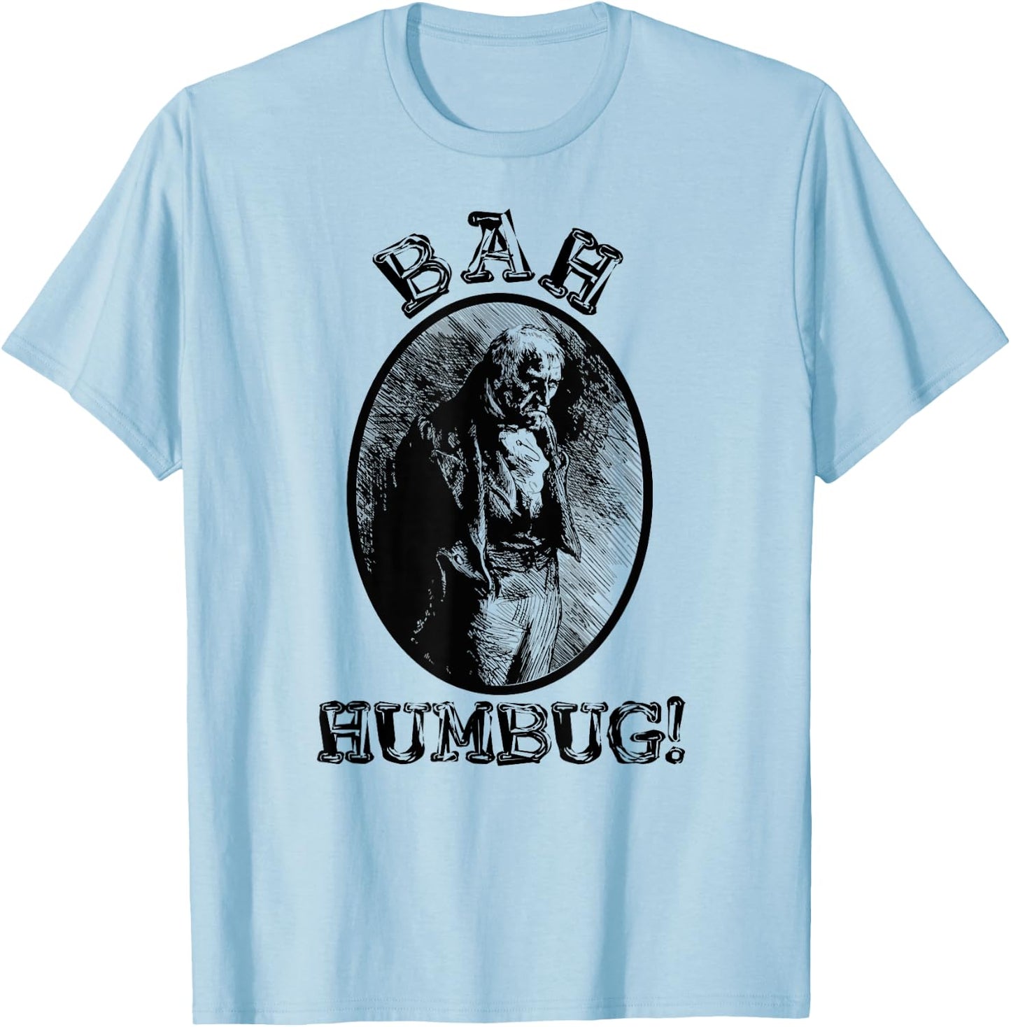 Charles Dickens Vintage Scrooge A Christmas Carol Book Art T-Shirt - T-Shirt | Light Blue