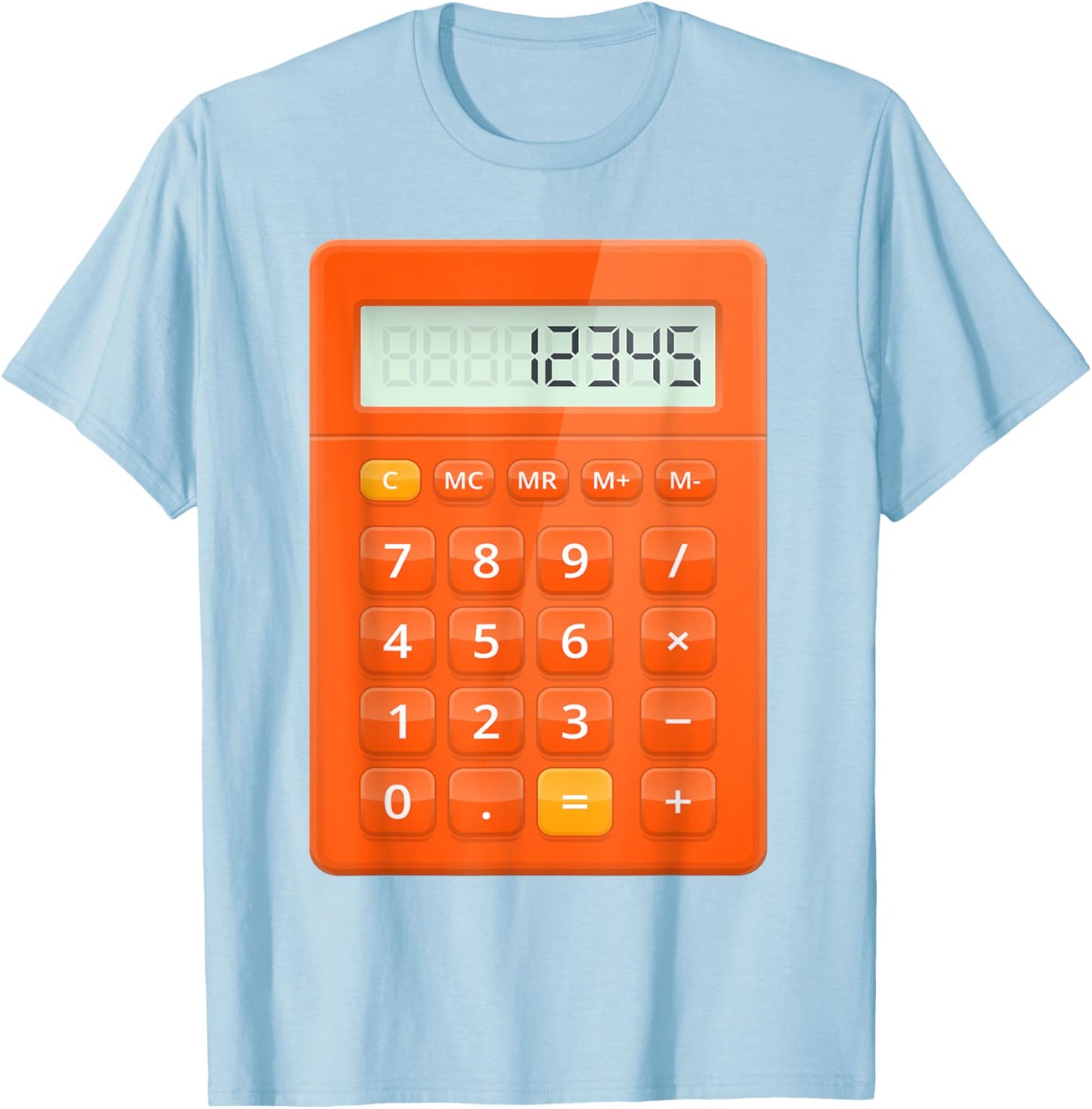 Calculator Costume Halloween Easy Cosplay Math Geek Outfit T-Shirt - T-Shirt | Light Blue