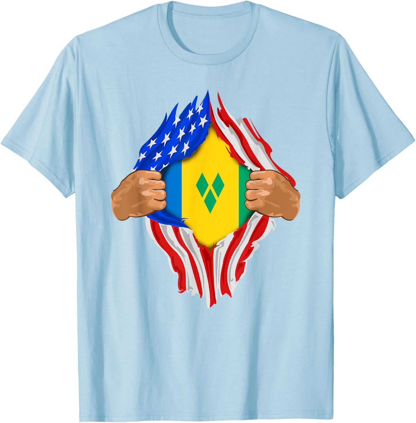 Saint Vincent and the Grenadines Blood Inside Me | Flag Gift T-Shirt - T-Shirt | Light Blue
