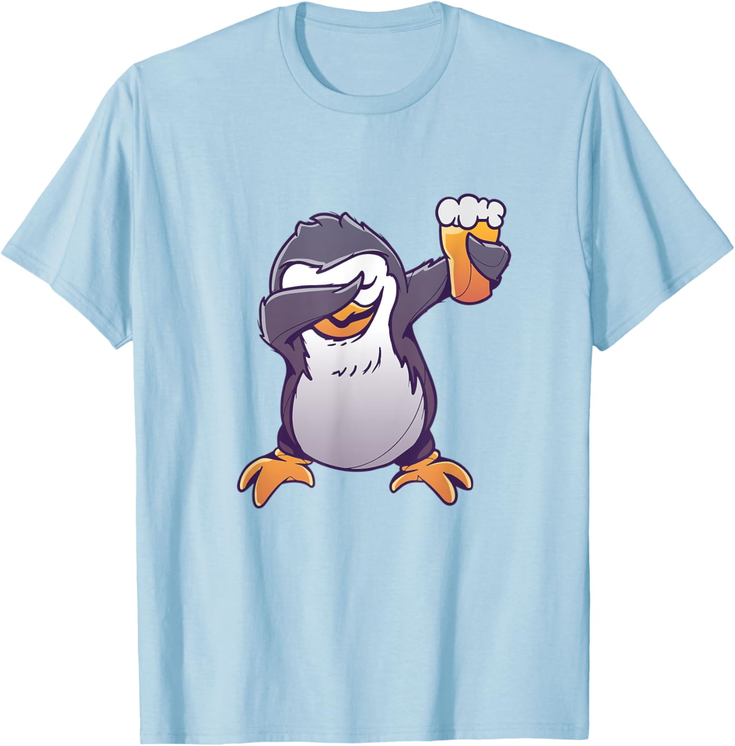 Penguin Dabbing and Drinking Beer T-Shirt - T-Shirt | Light Blue