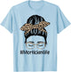 Leopard Messy Bun Hair Women Mothers Day Mom Mortician Life T-Shirt - T-Shirt | Light Blue