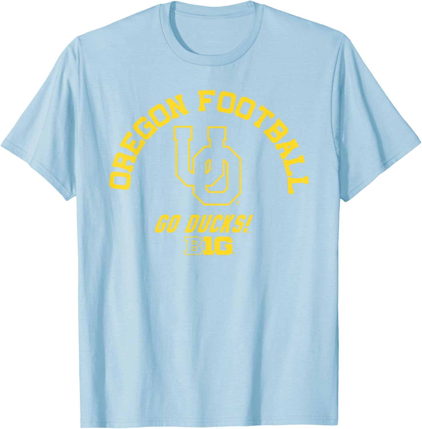 Oregon Ducks Big 10 Football Green Officially Licensed T-Shirt - T-Shirt | Light Blue