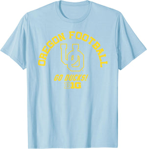 Oregon Ducks Big 10 Football Green Officially Licensed T-Shirt - T-Shirt | Light Blue
