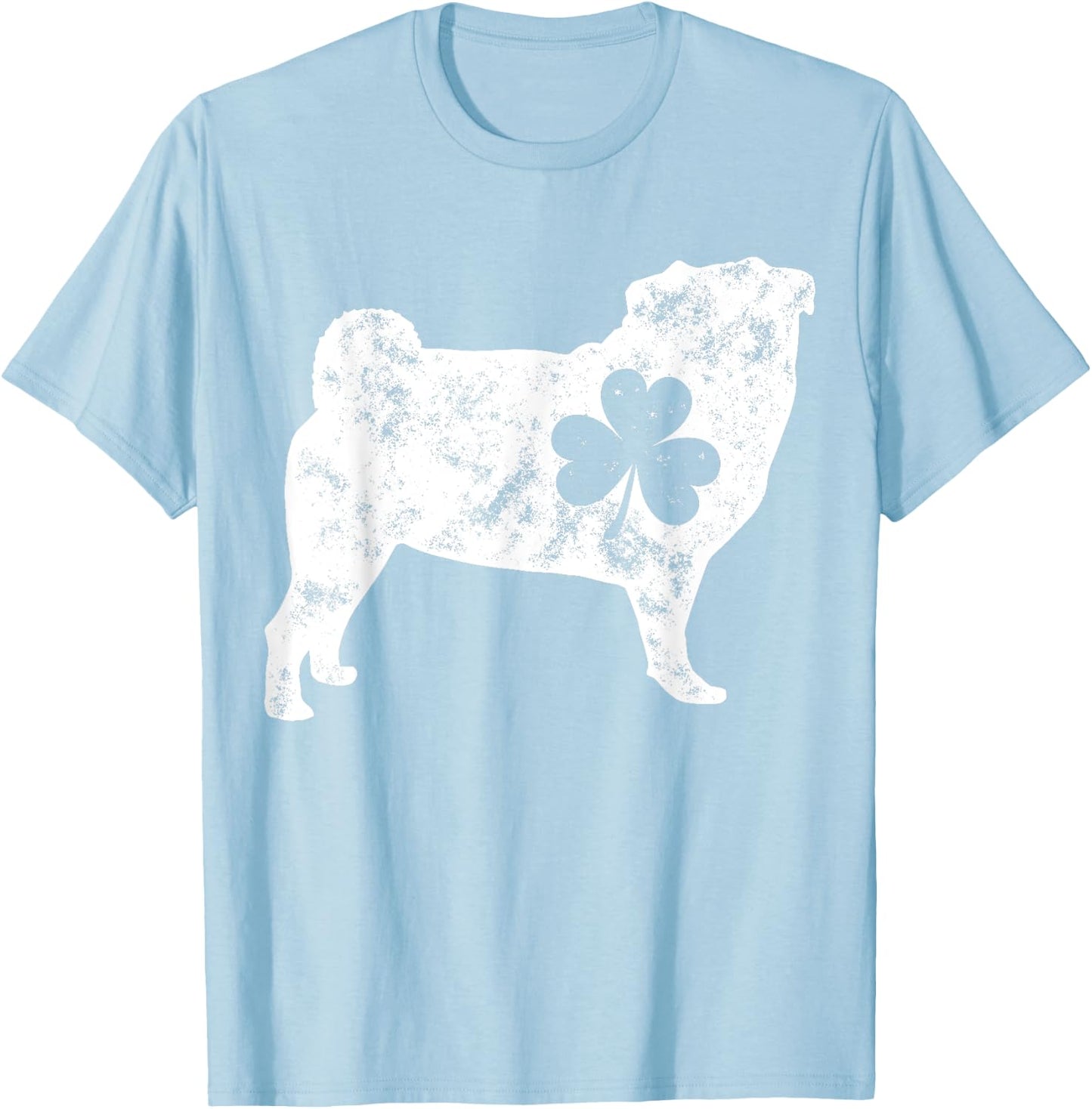 Pug St Patricks Day Boys Kids Girls Shamrock Dog Lover Gifts T-Shirt - T-Shirt | Light Blue