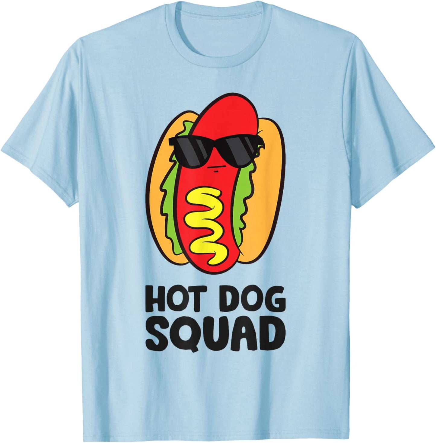 Hot Dog Squad Funny Hotdog T-Shirt - T-Shirt | Light Blue